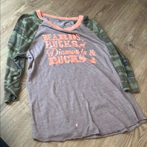 Women’s Camouflage Sleeve Graphic Tee